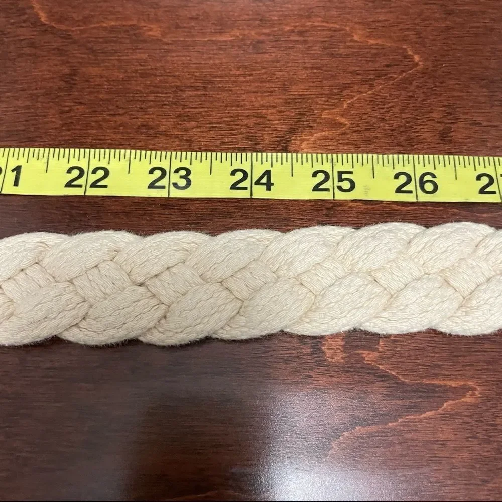 Abercrombie and Fitch Cream Braided Woven Belt